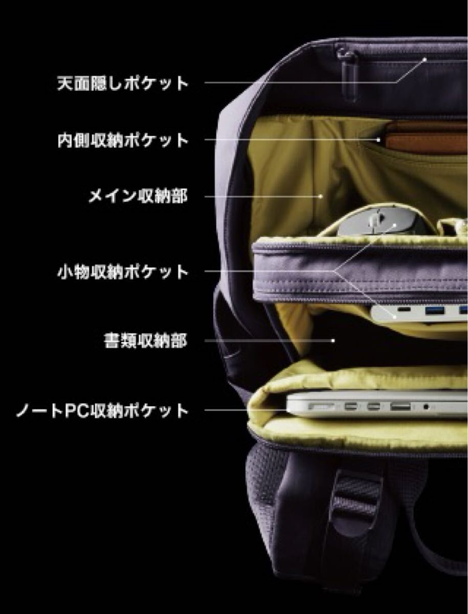 エレコム　防犯バッグ　ESCODE バックパック　リュック　BM-ESBP01 リュックサック ブラック　防刃　鞄_画像3