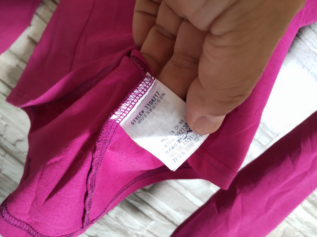 women's J476 mont-bell モンベル WIC.ロングスリーブT 長袖 Tシャツ XS マゼンタ系 ネコポス発送可 ロンT_画像5
