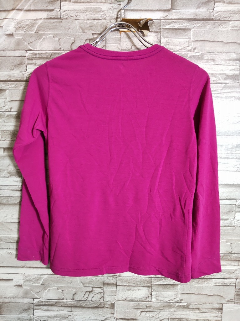 women's J476 mont-bell モンベル WIC.ロングスリーブT 長袖 Tシャツ XS マゼンタ系 ネコポス発送可 ロンT_画像1