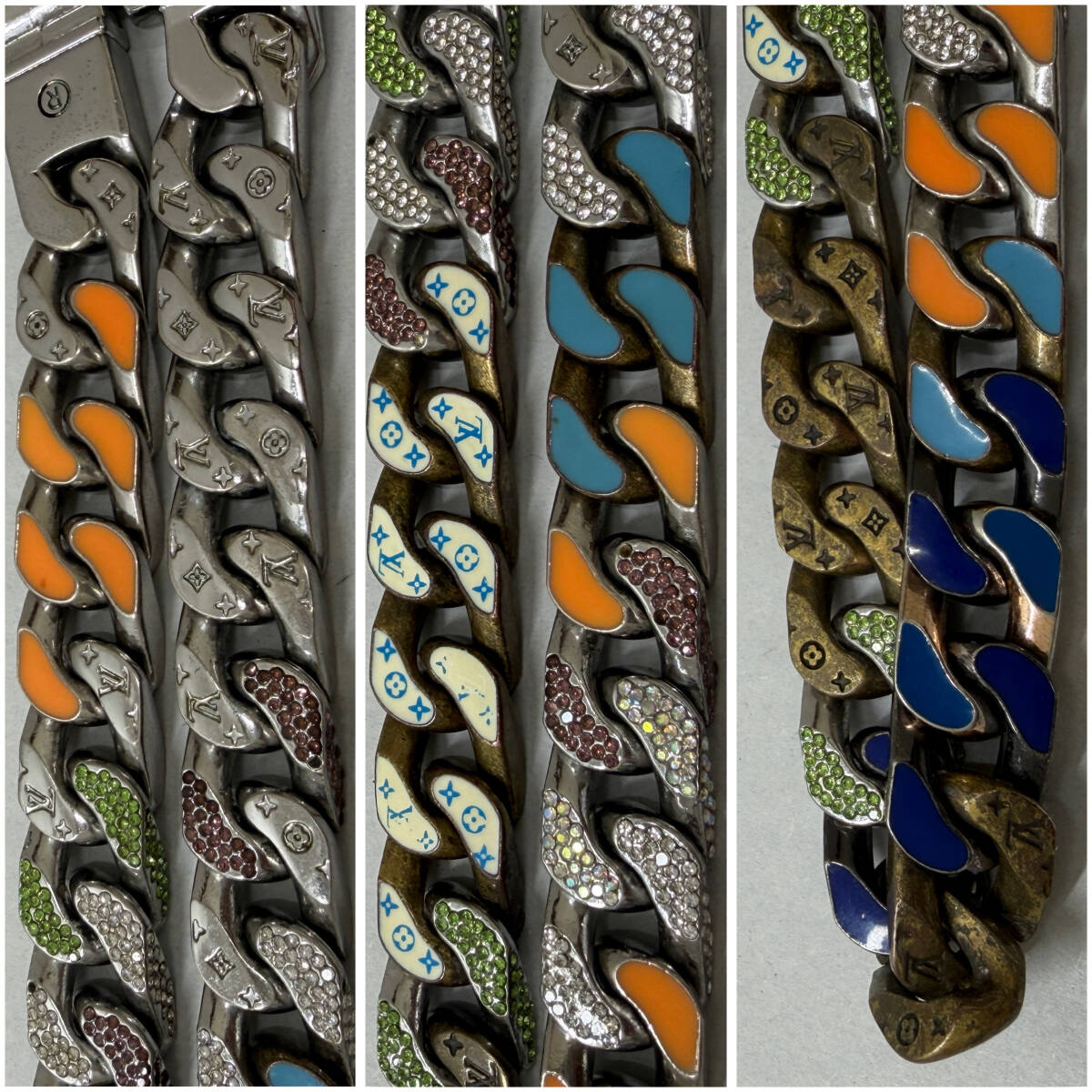 「レア商品」louis vuitton ルイ・ヴィトン 限定品 プリズム レインボー マイアミチェーン ネックレス M68260 LE0149_画像6