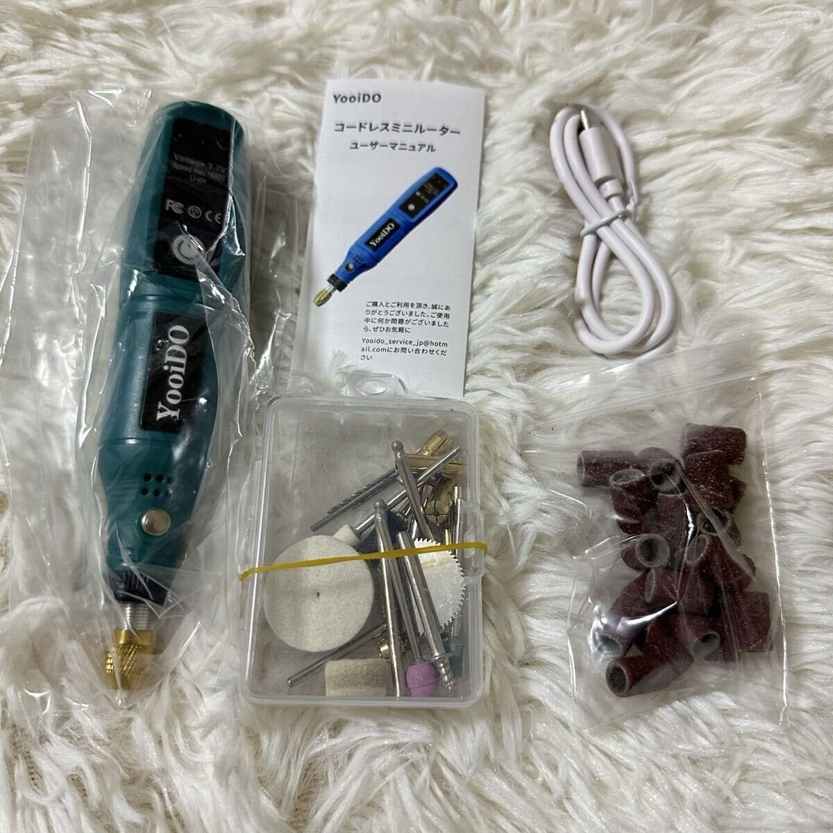 ミニルーターセット 充電式 3段変速 41PCS 工具 コードレス 電動 研磨 最大16000RPM/Min 多機(jī)能 DIY リューター YooiDO コンパクトルーター