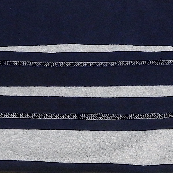 POLO RALPH LAUREN ラルフローレン RL ロゴ 幅広 ボーダー 長袖 ラガーシャツ ポロシャツ 紺 / グレー チェック柄 レディース L 美品_画像8