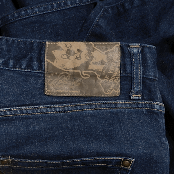 バックチャンネル デザイン ストレート デニム パンツ ジーンズ 縦落ち ストレッチ オリジナル チェーンステッチ インディゴ 濃紺 S 美品_画像4