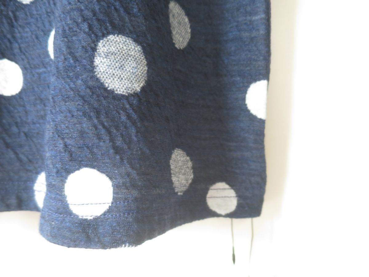 未使用タグ付　ティアラMB しわ加工　ウール混ハイネックドットカットソー　ネイビー系_画像5