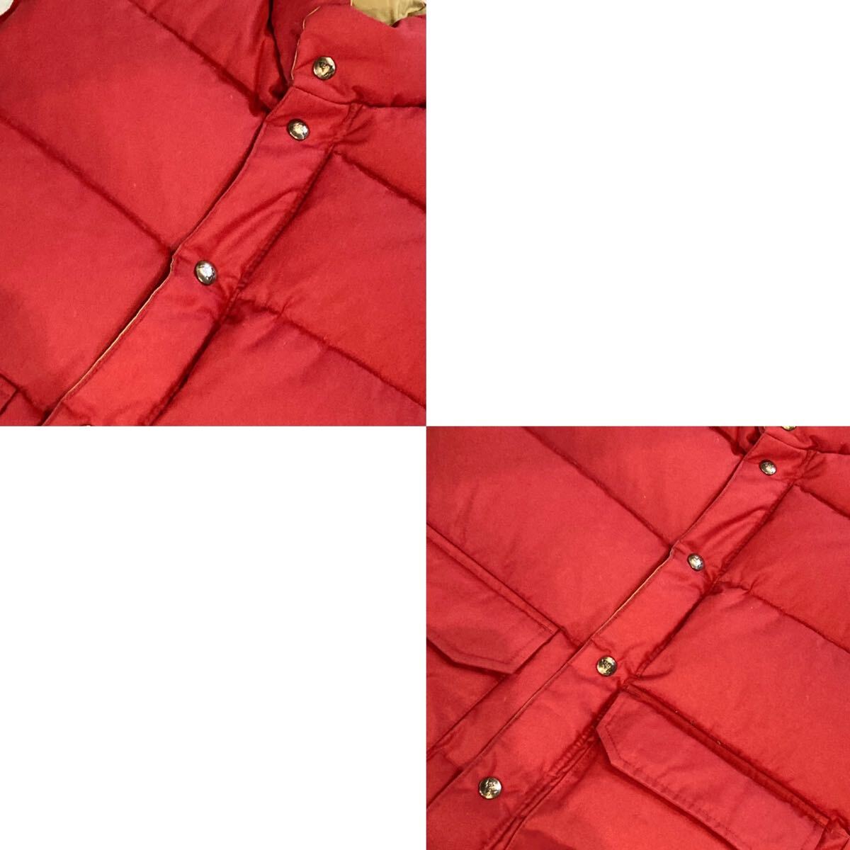WOODS★70's-80'sVINTAGE★ダウンベスト★アウトドア★コットン:ナイロン★ダックダウン★羽毛★カナダ製★ウッズ★ビンテージ レッド 濃赤_画像2