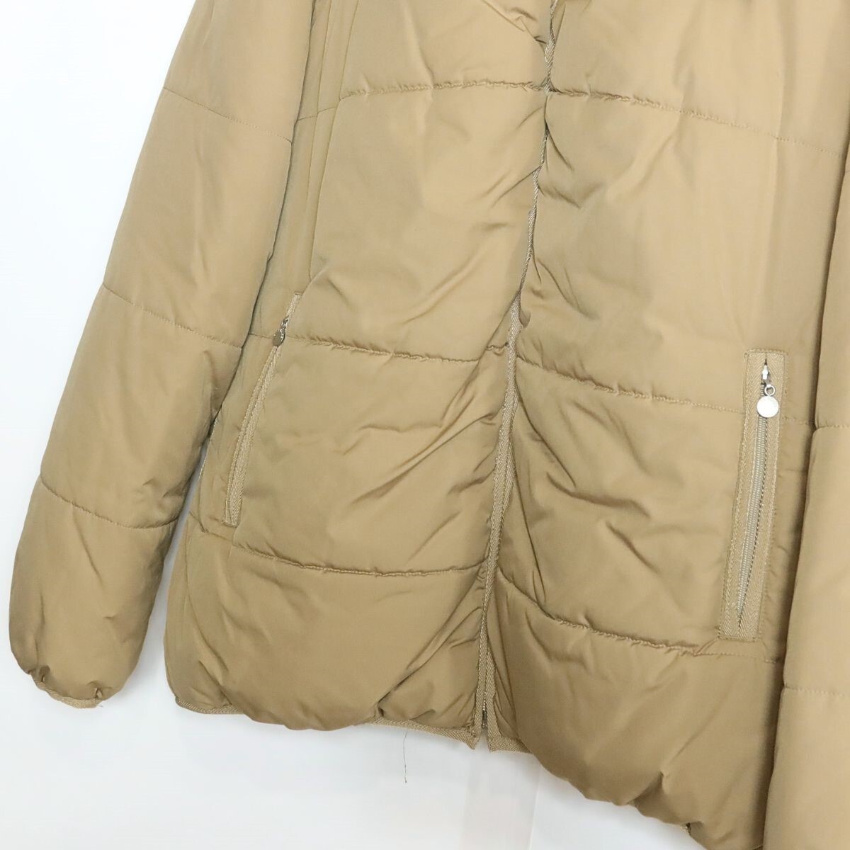 ピンクハウス★ジップアップブルゾン 中わた入り 薄茶系 ラクーンファーの替え襟付き♪無地 z16020_画像3