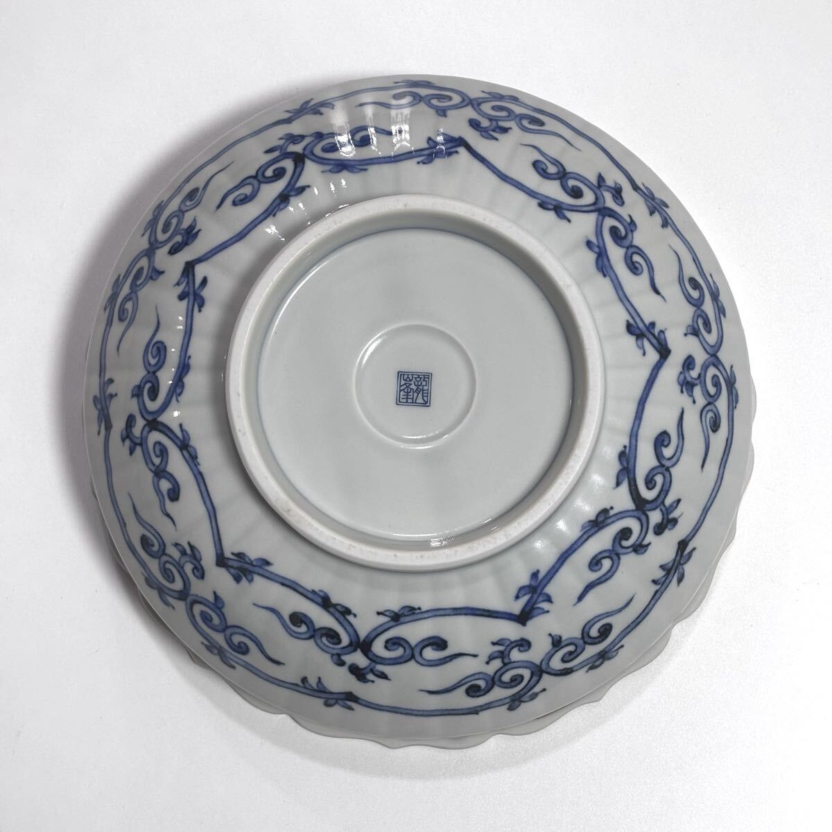 九谷焼 朱巻金彩 花鳥紋 大鉢 深皿 龍峰窯 祥端 和食器 時代物_画像4