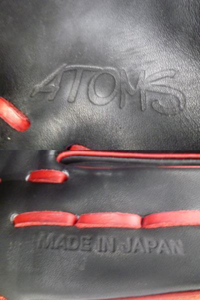 [ как новый ]ATOMS/ Atom z заказ перчатка черный / красный размер 9( примерно 30cm)7015/Buffaloes/mocchie33 справочная цена :66,000 иен бейсбол / перчатка 