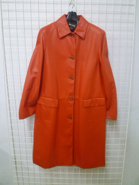 『タグ付き美品』MICHAEL KORS/マイケル・コース 羊革ロングコート/シープスキンロングコート サイズ:4(158~164cm)オレンジ 定価99,000円_画像2