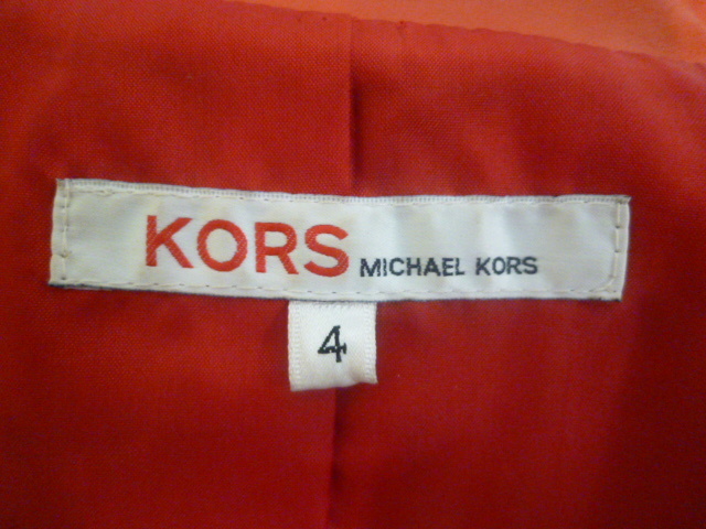 『タグ付き美品』MICHAEL KORS/マイケル・コース 羊革ロングコート/シープスキンロングコート サイズ:4(158~164cm)オレンジ 定価99,000円_画像6
