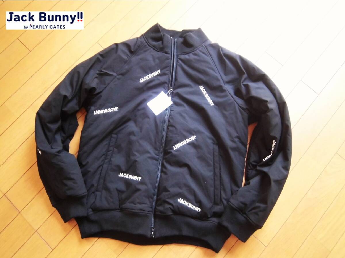 新品Jack Bunny byパーリーゲイツ●防風・保温/総柄・中綿ジャケット●BK/4●ジャックバニー_画像1