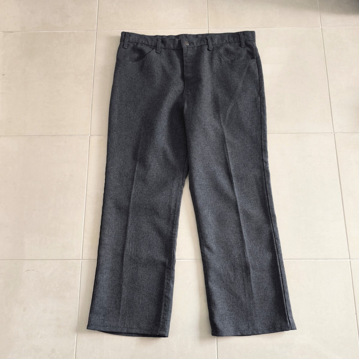 70s Levis　リーバイス　スタプレ　フレア　パンツ　スラックス　ブラックシャンブレー　SCOVILL　_画像1