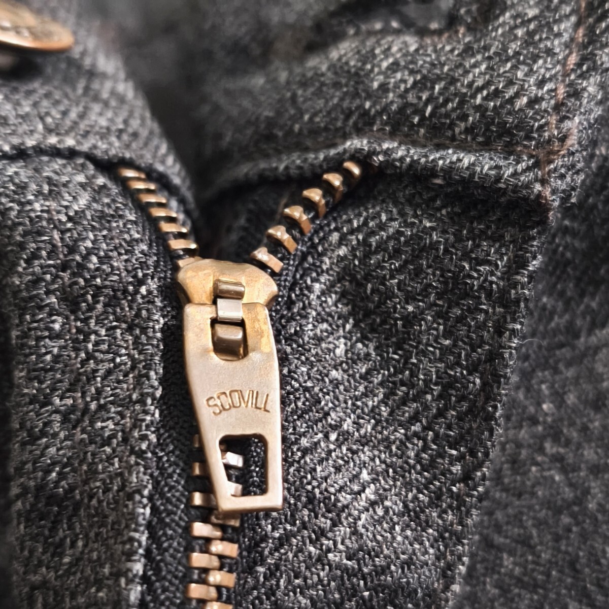 70s Levis　リーバイス　スタプレ　フレア　パンツ　スラックス　ブラックシャンブレー　SCOVILL　_画像3