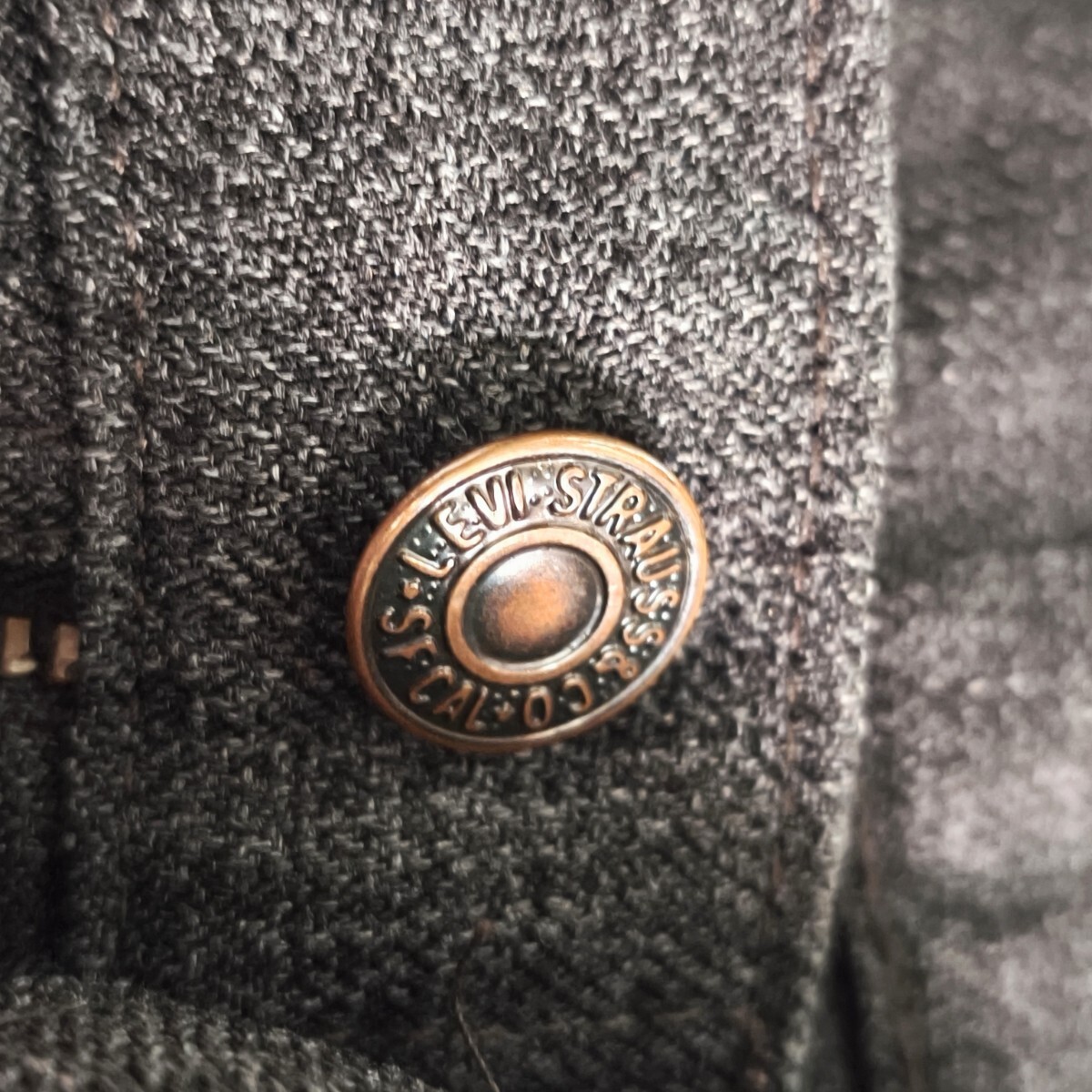 70s Levis　リーバイス　スタプレ　フレア　パンツ　スラックス　ブラックシャンブレー　SCOVILL　_画像5