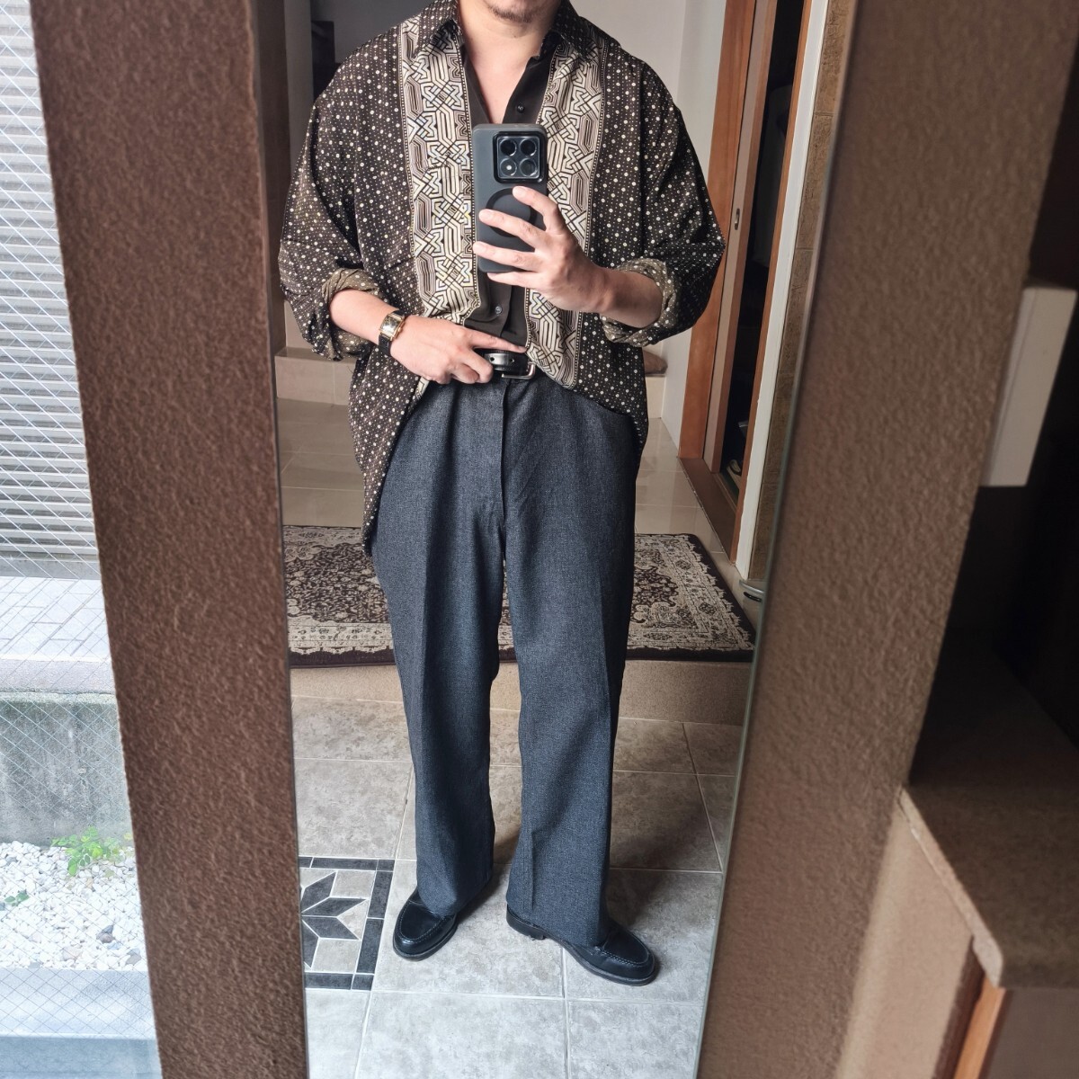 70s Levis　リーバイス　スタプレ　フレア　パンツ　スラックス　ブラックシャンブレー　SCOVILL　_画像9