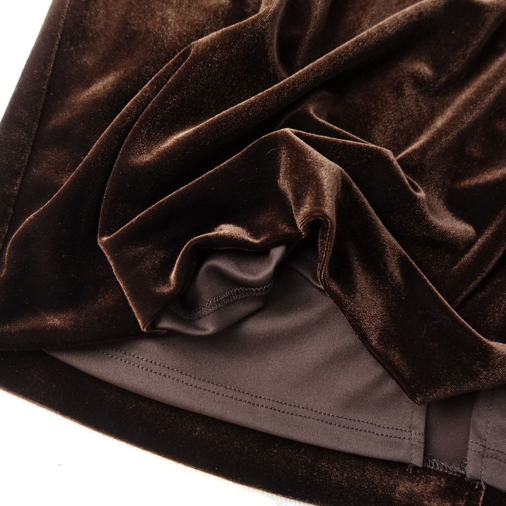 新品アドリアナパペル 8/13号 茶 チョコブラウン ベロア リボン 7分袖 ワンピース パーティ ドレス 輝31Z1503_画像8