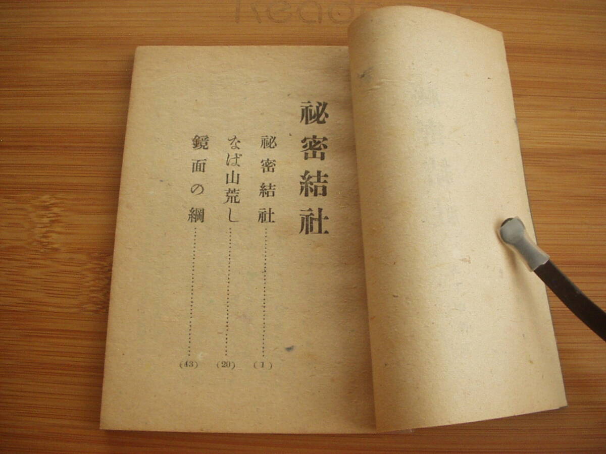 小冊子 秘密結社 大下宇陀児 P・D・S叢書 保條龍緒編 世界文庫 昭和22年_画像4