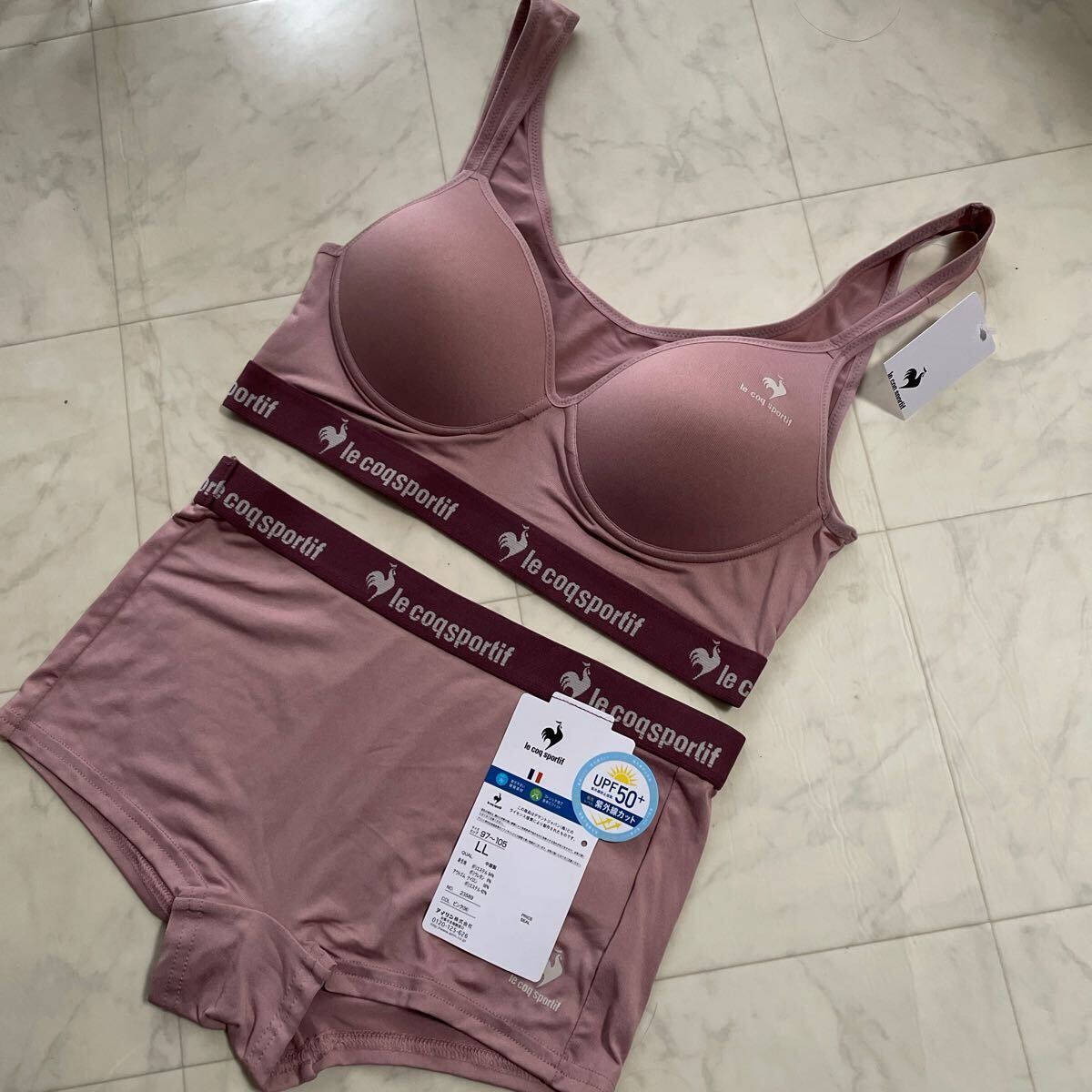 новый товар Le Coq спортивный бюстгальтер шорты комплект розовый LL новый товар Le Coq спортивный бюстгальтер шорты комплект розовый LL