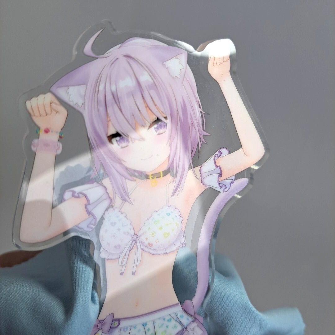 ジャンク 3Dアクリルスタンド ホロライブ 水着 猫又おかゆ_画像4