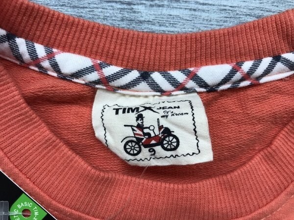 新品！TIMX キッズ 刺繍・ワッペン付き スウェットトレーナー 9(130-140くらい) オレンジ_画像2