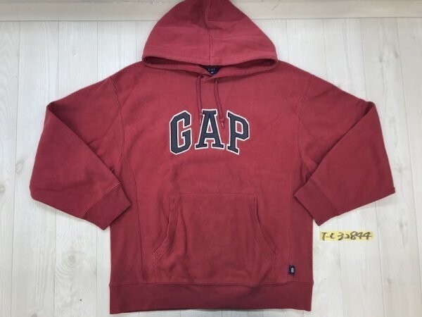 GAP ギャップ メンズ 裏起毛 コットンポリエステル スウェットパーカー S 赤_画像1