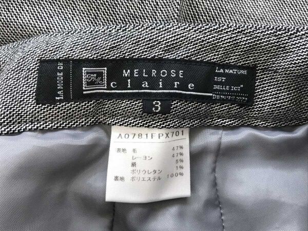 MELROSE CLAIRE メルローズクレールメルローズ ダブルブレスト 総裏地 パンツスーツ 上下セットアップ レディース ウール混 3 グレー_画像9