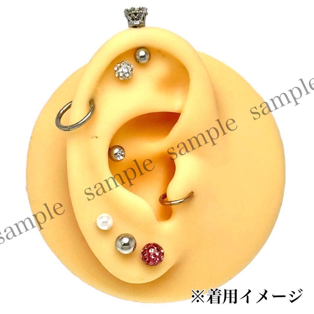 16G　パヴェキャッチ　2本　ストレートバーベル　ジュエルストーン　ボディピアス_画像6