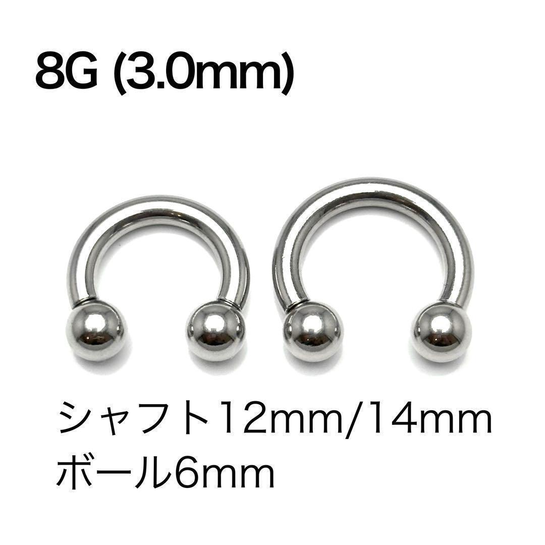 8G　サーキュラーバーベル　拡張　インターナル　ロブ　ステンレス　ボディピアス_画像3