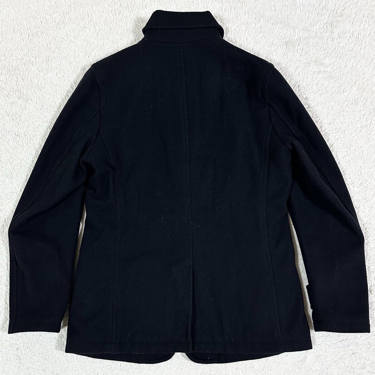 美品/ナノユニバース×サーモライト【タスマニアウール】nano universe×THERMOLITE コート ジャケット 胡桃ボタン 中綿 ネイビー 紺 M_画像9