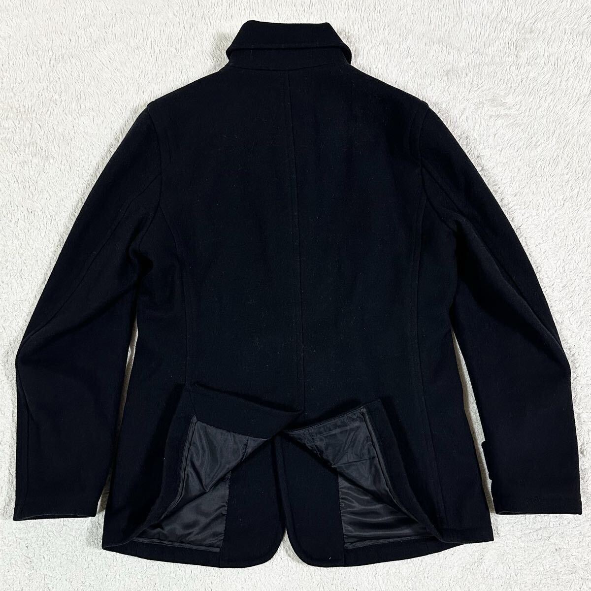 美品/ナノユニバース×サーモライト【タスマニアウール】nano universe×THERMOLITE コート ジャケット 胡桃ボタン 中綿 ネイビー 紺 M_画像10