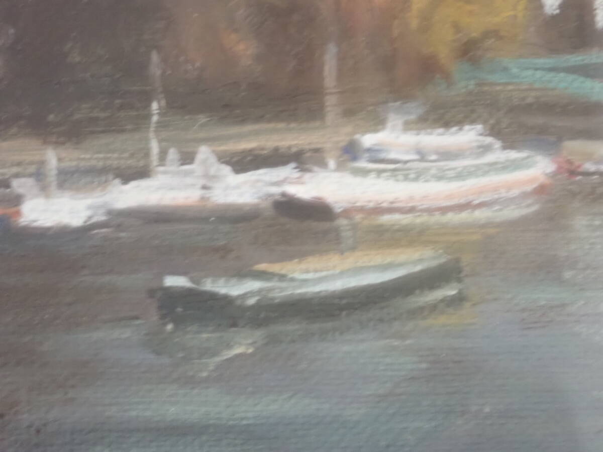 450-；（真作） 内田晃 「晩秋のセーヌ」 油彩 F3号 裸婦 大調和会委員 風景画 額装品 ★_画像9