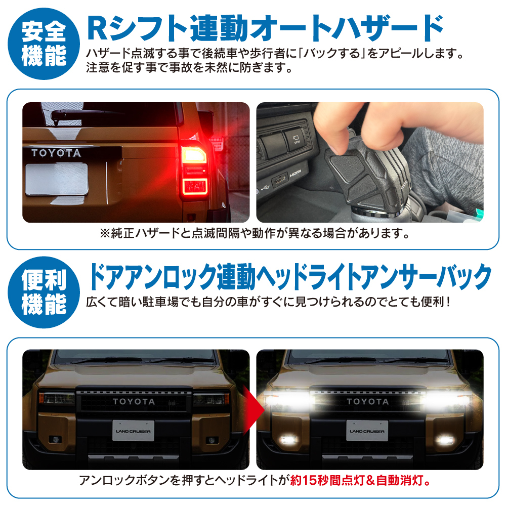 ランドクルーザー 250 多機能 マルチ配線キット 7機能搭載 セーフティ セーフティー アンサーバック ハーネス_画像5