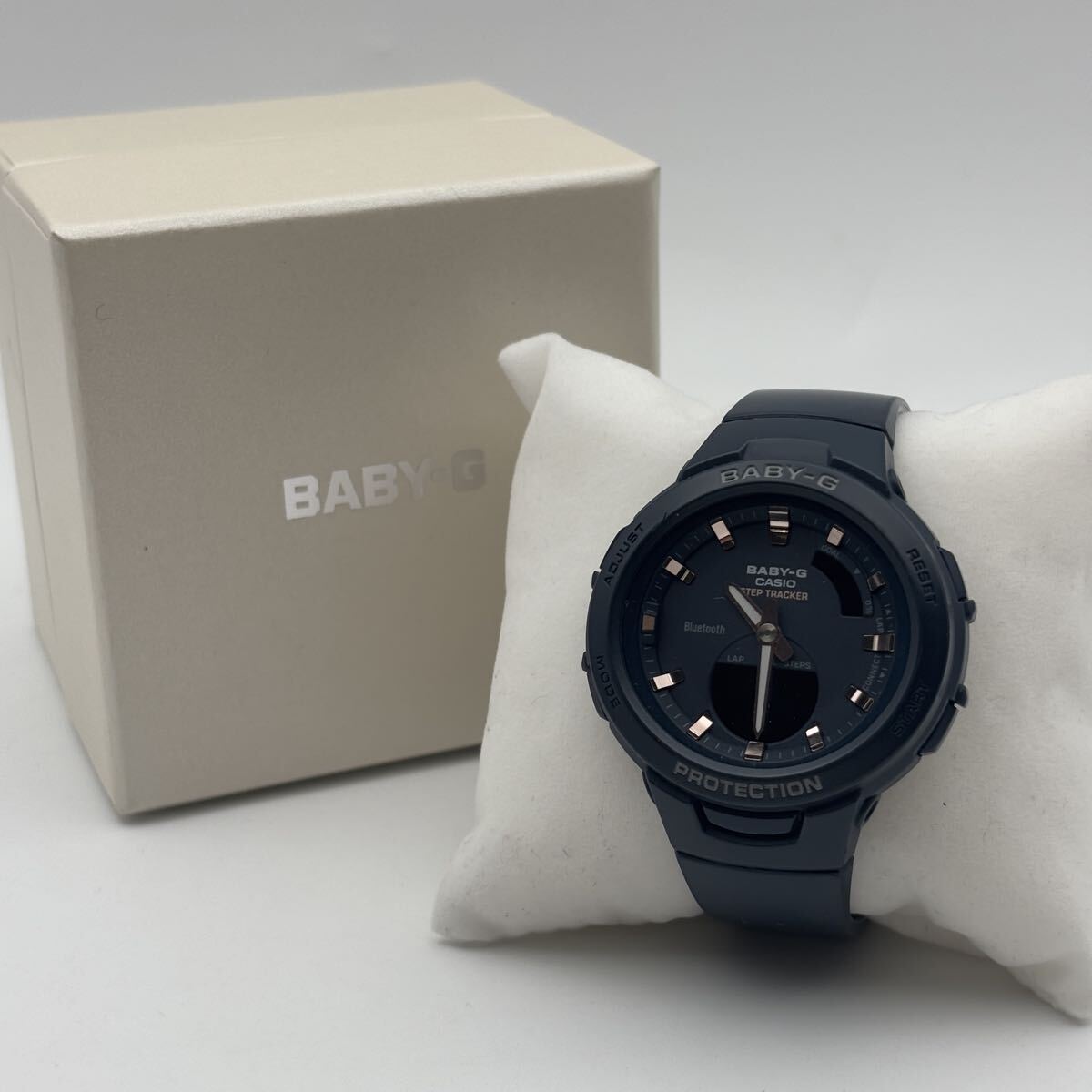 ◇CASIO BABY-G BSA-B100 箱付 不動品 動作未確認 状態写真参照 カシオ ネイビー ベイビージー 同梱対応可能 簡易梱包 直接引き取り大歓迎_画像1