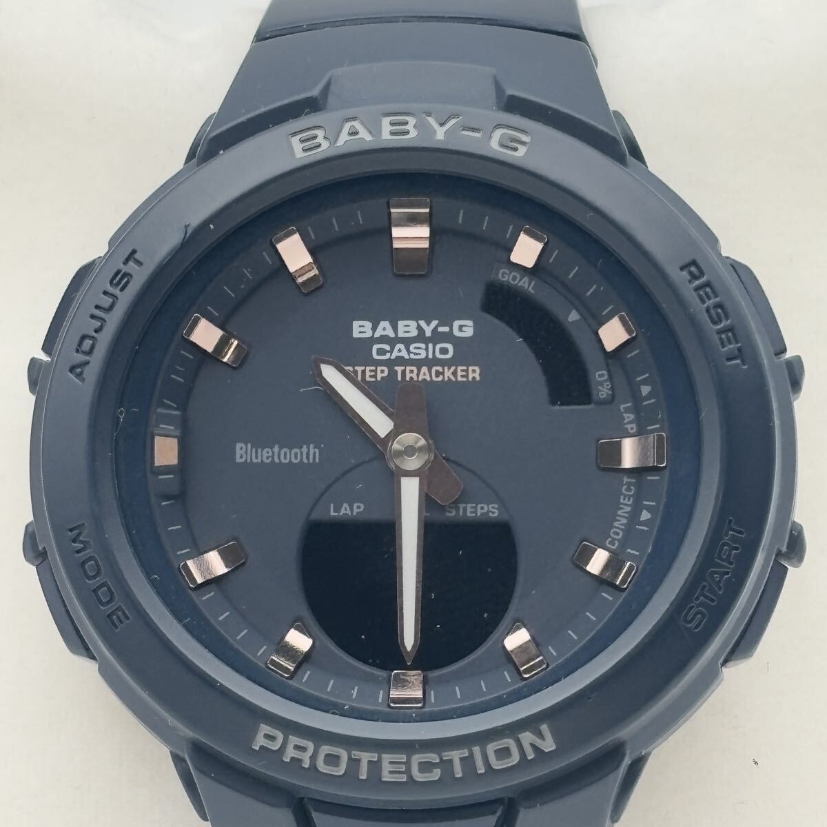 ◇CASIO BABY-G BSA-B100 箱付 不動品 動作未確認 状態写真参照 カシオ ネイビー ベイビージー 同梱対応可能 簡易梱包 直接引き取り大歓迎_画像2