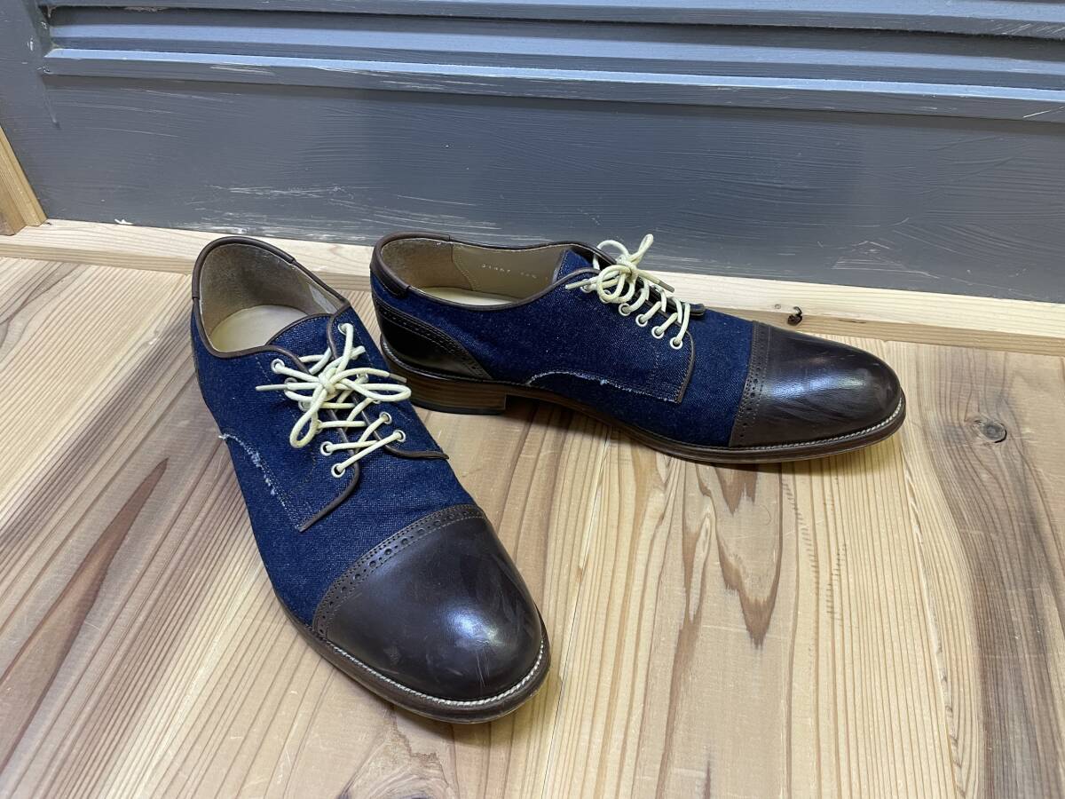 ビジネスシューズ 26.5cm デニム 革靴 LONDON 紳士_画像2