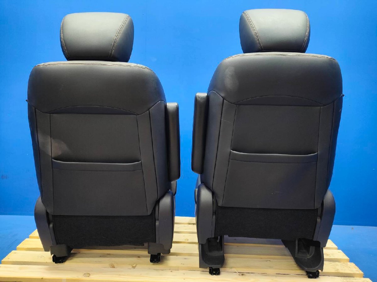 日産 52 エルグランド 後期 ハイウェイスター S 純正 ハーフレザー クロ 運転席 助手席 シート 手動 トリムNO:G 2502474 2F2-3 友_画像9