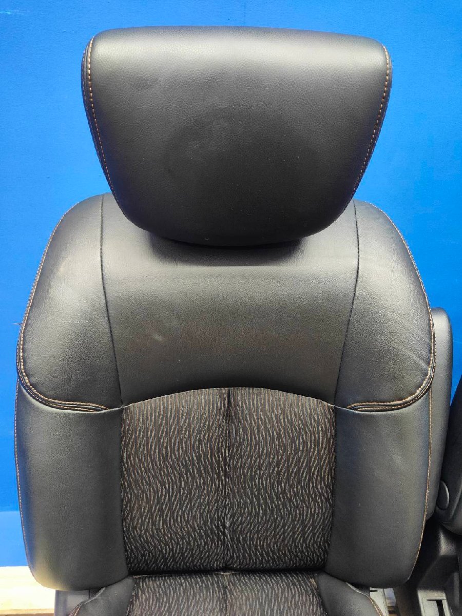 日産 52 エルグランド 後期 ハイウェイスター S 純正 ハーフレザー クロ 運転席 助手席 シート 手動 トリムNO:G 2502474 2F2-3 友_画像2