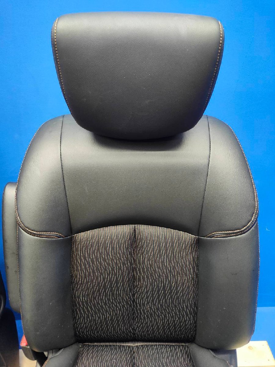 日産 52 エルグランド 後期 ハイウェイスター S 純正 ハーフレザー クロ 運転席 助手席 シート 手動 トリムNO:G 2502490 2E9-3 友_画像3