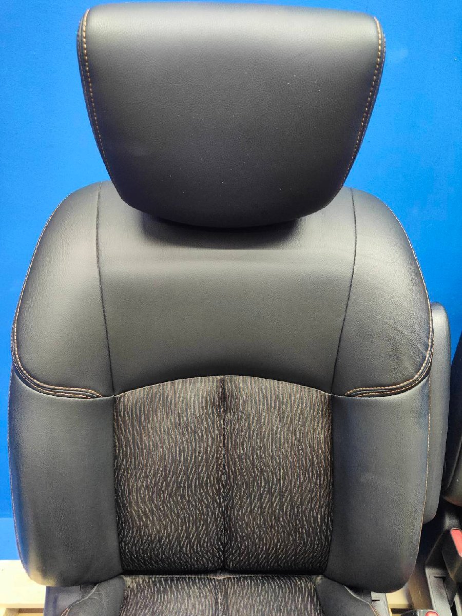 日産 52 エルグランド 後期 ハイウェイスター S 純正 ハーフレザー クロ 運転席 助手席 シート 手動 トリムNO:G 2502490 2E9-3 友_画像2