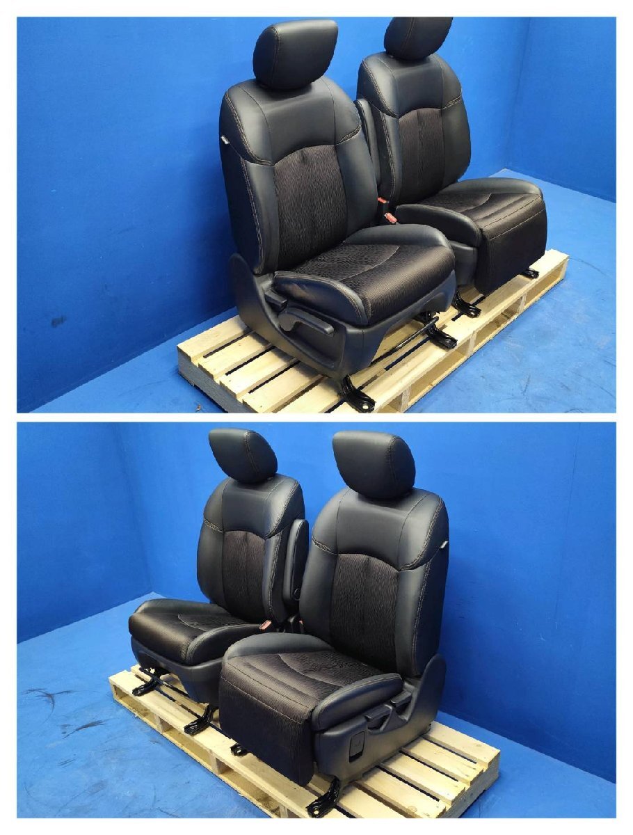 日産 52 エルグランド 後期 ハイウェイスター S 純正 ハーフレザー クロ 運転席 助手席 シート 手動 トリムNO:G 2502490 2E9-3 友_画像9