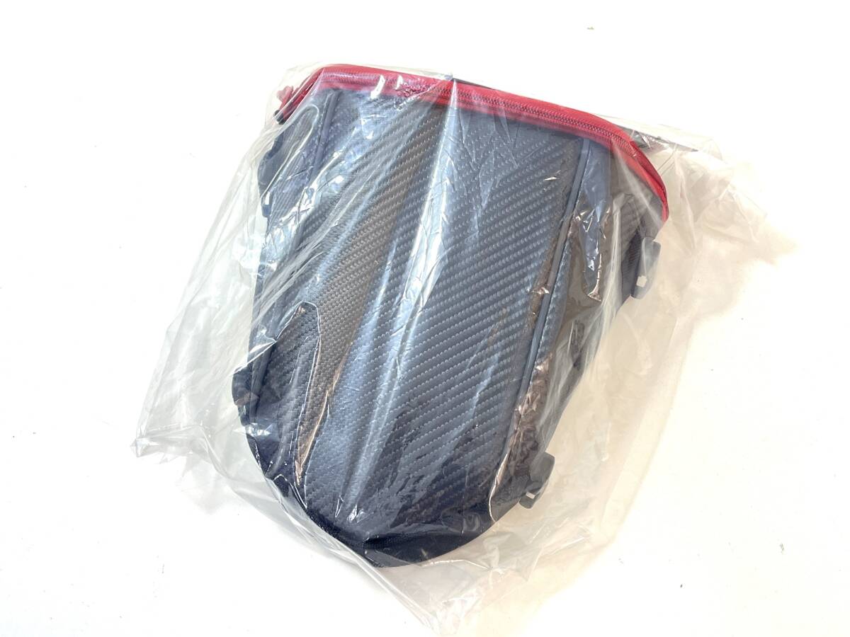 未使用 Henly Begins(ヘンリービギンズ) DH-708シートバッグ カーボン調合皮&レッドファスナー 95735_画像9