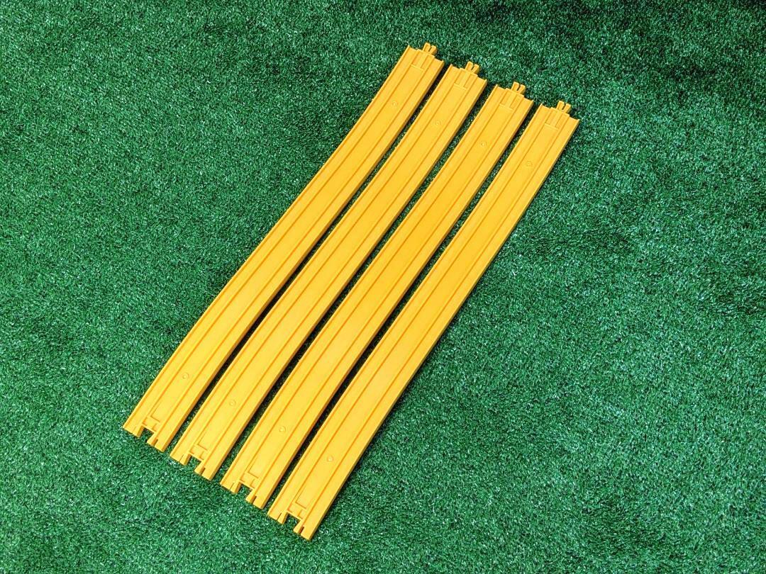 プラレール ニュー坂レール イエロー 黄色 カラー レール 4本 セット 洗浄済_画像2