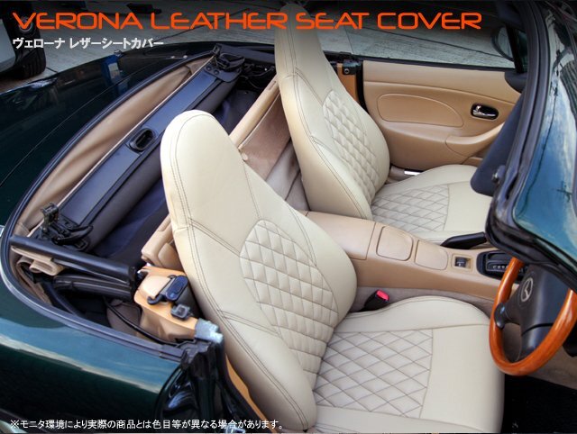 本州送料無料! VERONA ヴェローナ レザーシートカバー マツダ ロードスター NC系_画像4