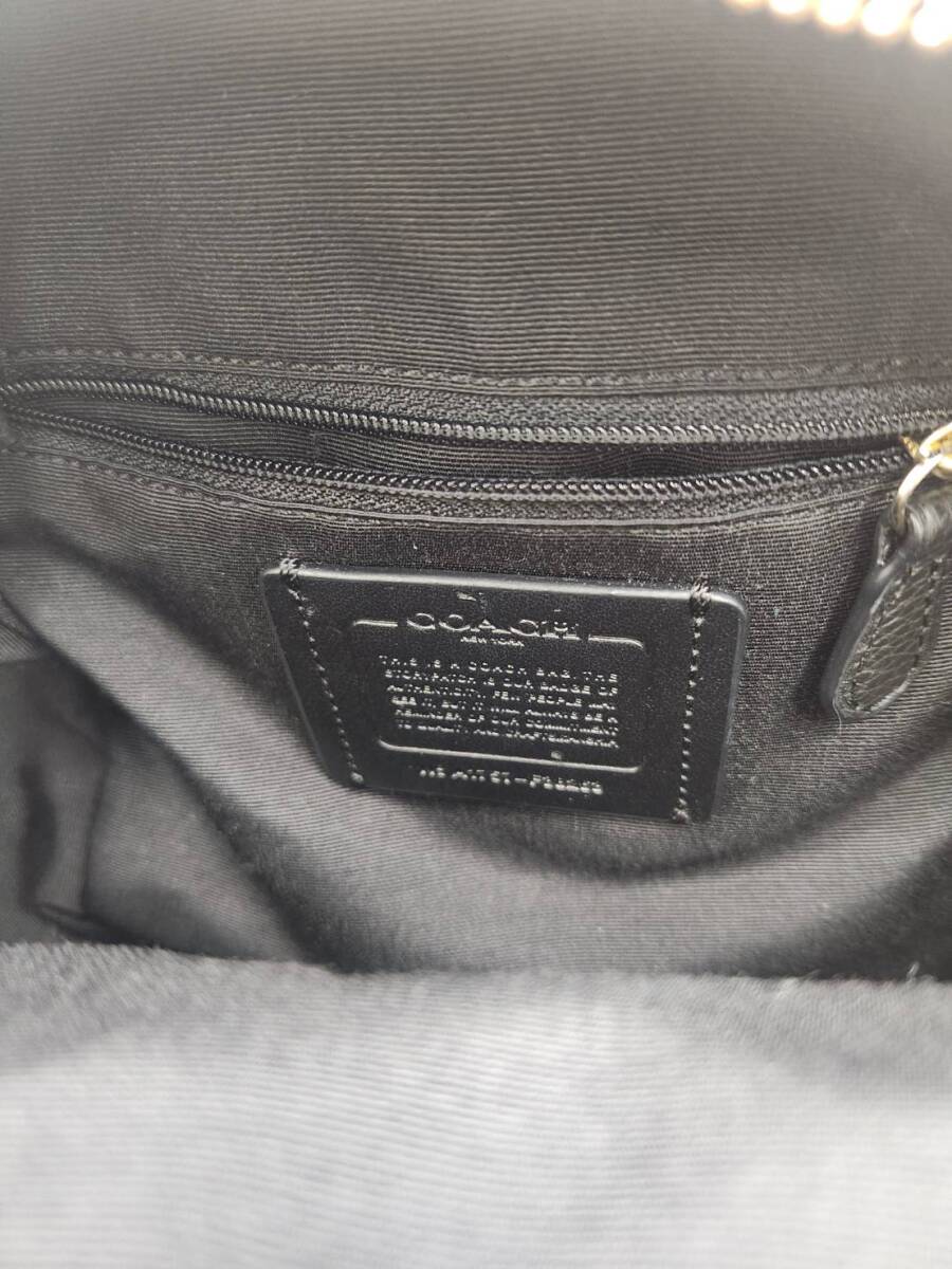 COACH コーチ F38263 ミニ リュックサック チャーリー デイパック バックパック レザー レディース ブラック系 黒 ブランド ファッション_画像6