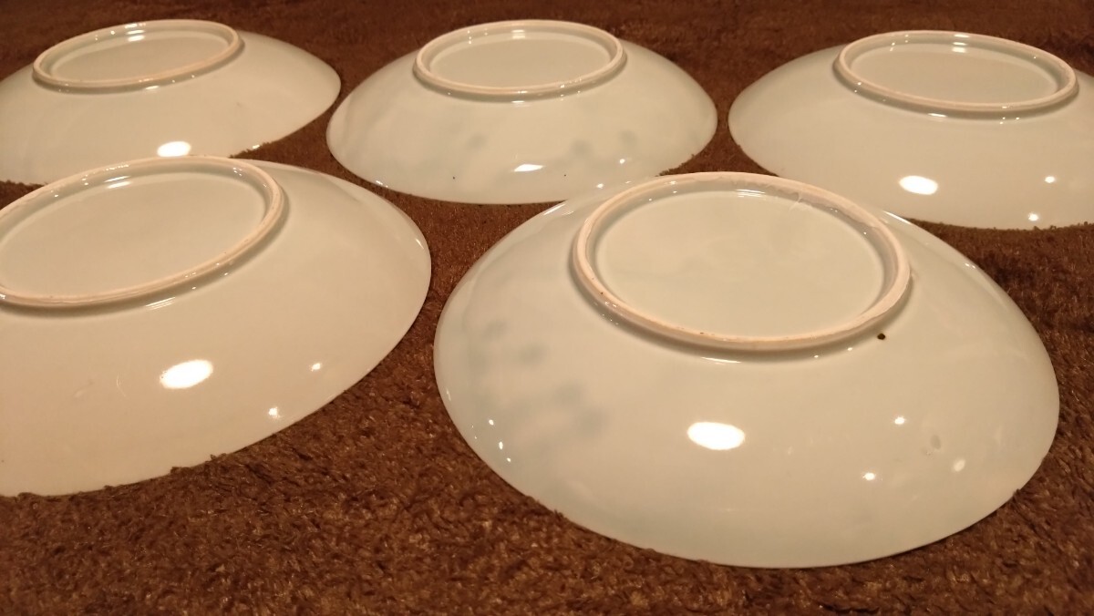 古伊万里　伊万里　色絵　華の図　中皿　菓子皿　蔵出し　５客_画像9