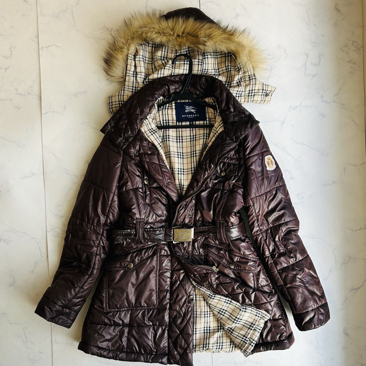 定番/美品◯ BURBERRY LONDON バーバリーロンドン メンズ ビジネス ダウンジャケット コート ブルゾン ノバチェック ワッペン 3way 刺繍_画像1