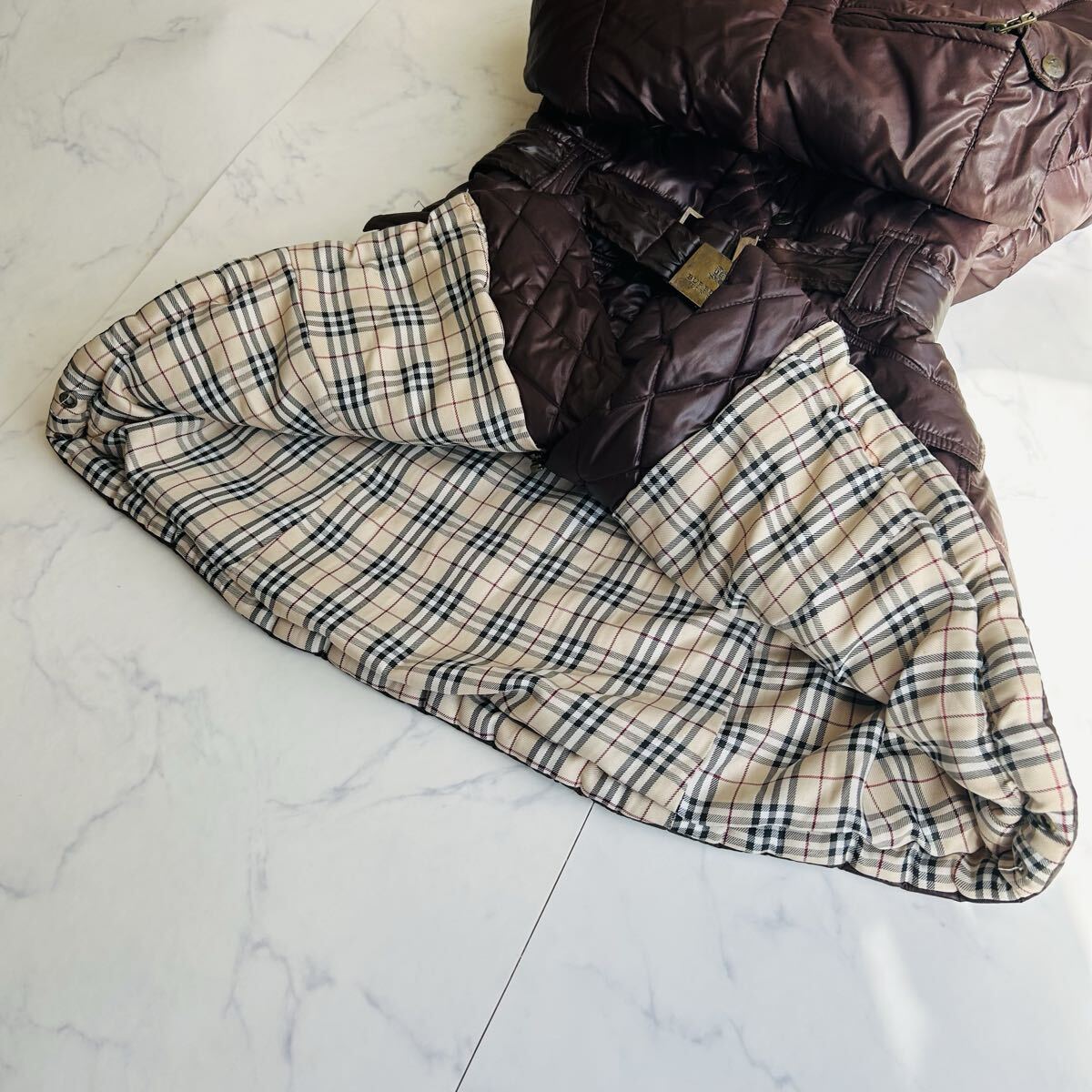 定番/美品◯ BURBERRY LONDON バーバリーロンドン メンズ ビジネス ダウンジャケット コート ブルゾン ノバチェック ワッペン 3way 刺繍_画像7