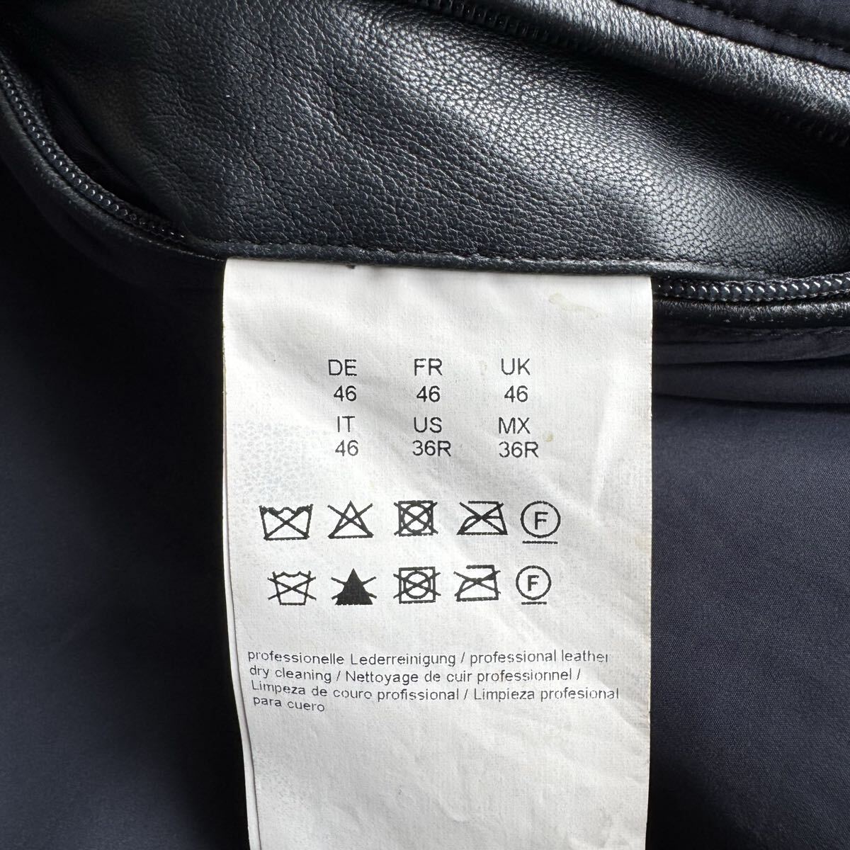 ヒューゴボス レザー ジャケット 羊革 ブラック 46 M～L相当_画像7