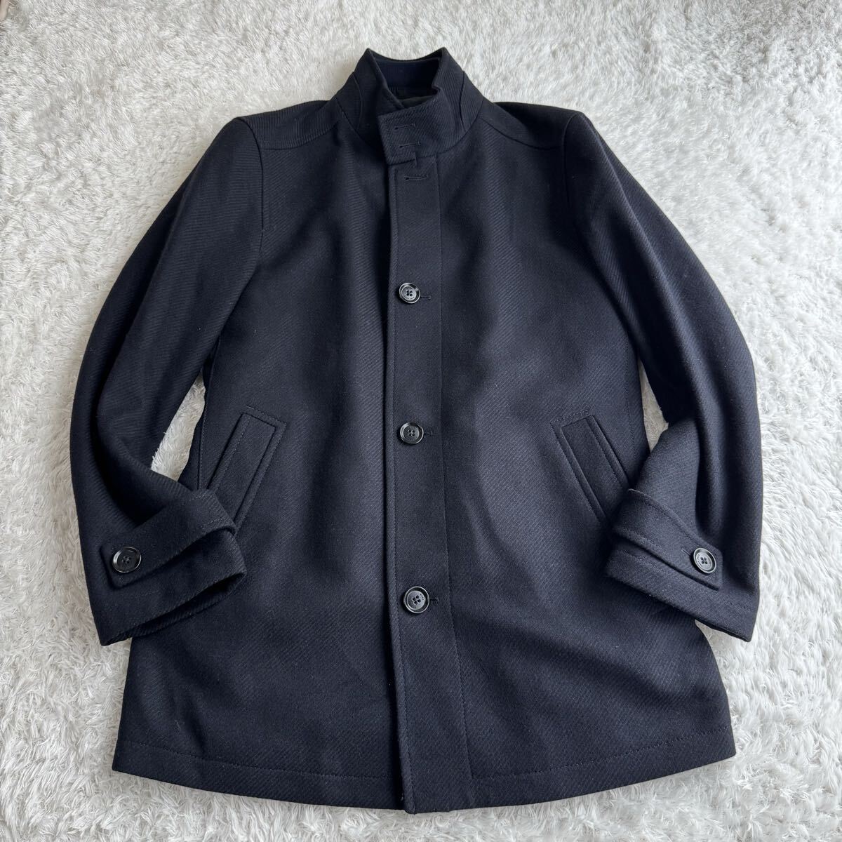ヒューゴボス ウール コート キルティング ネイビー44 M相当 HUGOBOSS_画像2