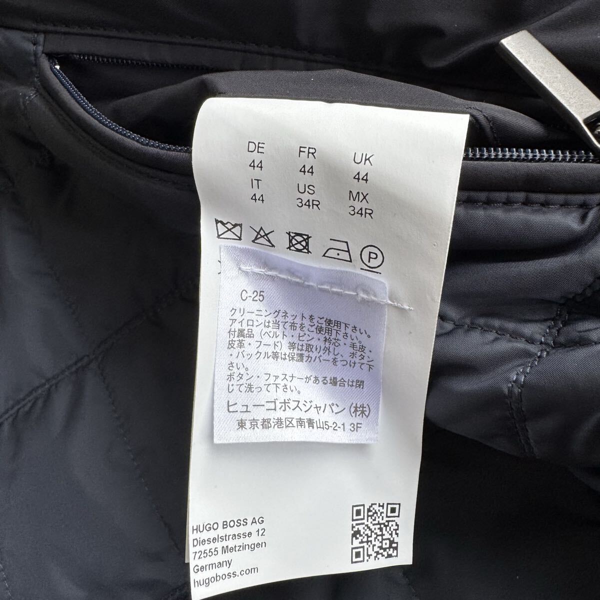 ヒューゴボス ウール コート キルティング ネイビー44 M相当 HUGOBOSS_画像7